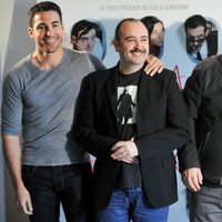 Miguel Ángel Silvestre, Carlos Areces, Pedro Almodóvar y Blanca Suárez con 'Los amantes pasajeros' en Roma