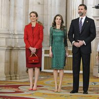 La Infanta Elena, los Príncipes de Asturias y la Reina Sofía en la cena al COI