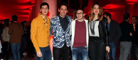 Eduardo Casanova, Paco León, David Castillo y Andrea Guasch en la fiesta Edun-Diesel