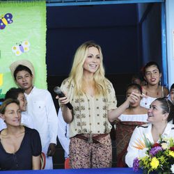 Marta Sánchez durante su visita a la Fundación 'Niños en Alegría'
