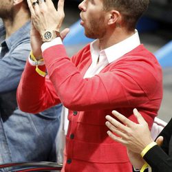 Sergio Ramos en un partido de baloncesto del Real Madrid