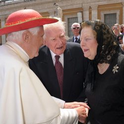 Margaret Thatcher con Benedicto XVI