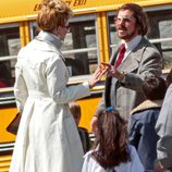 Jennifer Lawrence y Christian Bale grabando 'American Bullshit'