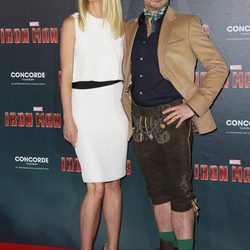 Gwyneth Paltrow y Robert Downey Jr. en la presentación de 'Iron Man 3' en Munich