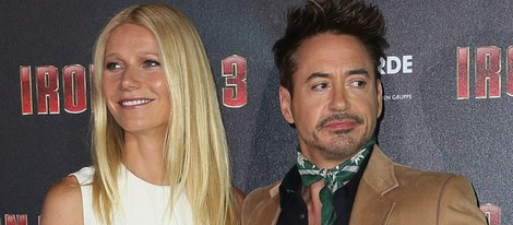 Gwyneth Paltrow y Robert Downey Jr. en la presentación de 'Iron Man 3' en Munich