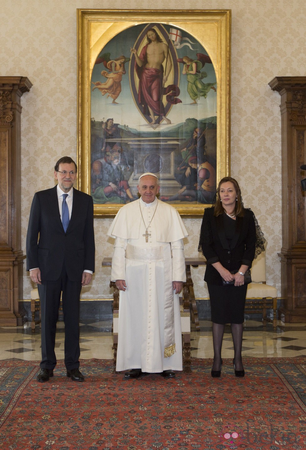 Mariano Rajoy, el Papa Francisco y Elvira Fernández Balboa en El Vaticano