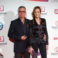Juan Ramón Lucas y Sandra Ibarra en la presentación de Total Channel en Madrid
