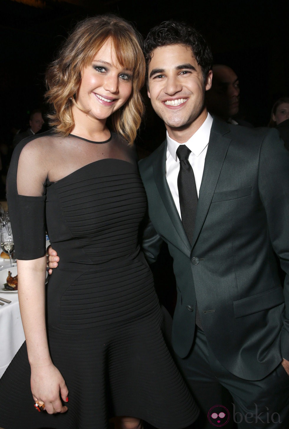Jennifer Lawrence y Darren Criss en los Glaad Media Awards 2013 en Los Angeles