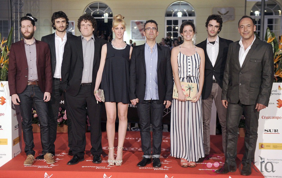 Posado en grupo en la entrega del Premio Málaga SUR del Festival de Málaga 2013