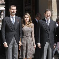 Los Príncipes de Asturias y Mariano Rajoy en la entrega del Premio Cervantes 2012
