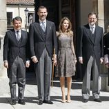 Los Príncipes de Asturias con Mariano Rajoy, Ignacio González y el alcalde de Alcalá de Henares