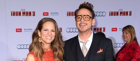 Robert Downey Jr. y su mujer Susan en el estreno de 'Iron Man 3' en Los Ángeles