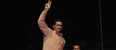 Poli Díaz durante el Campeonato de Europa Peso Supergallo 2011