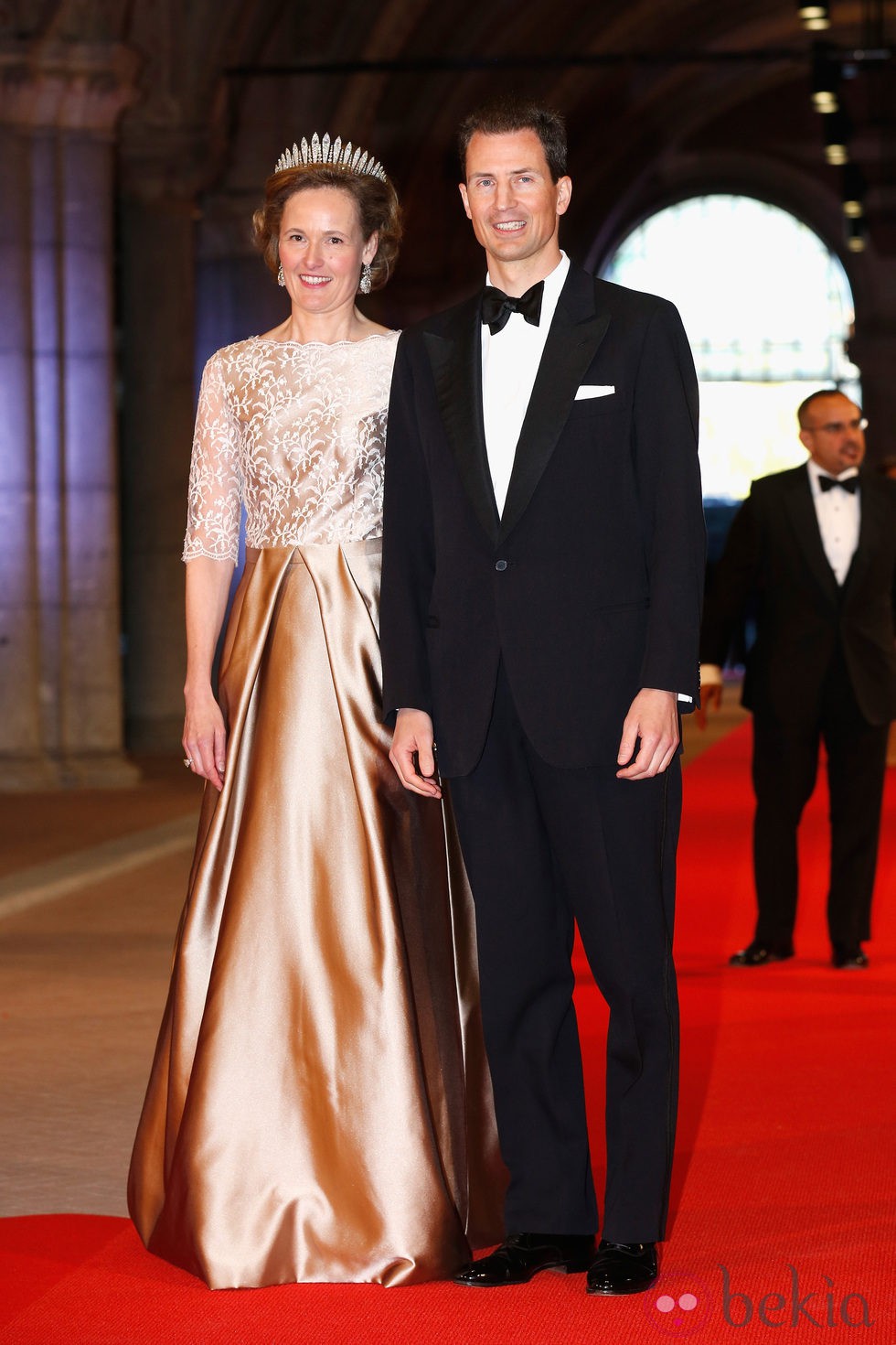 Los príncipes Sofía y Alois de Liechtenstein en la cena previa a la abdicación de la Reina Beatriz de Holanda