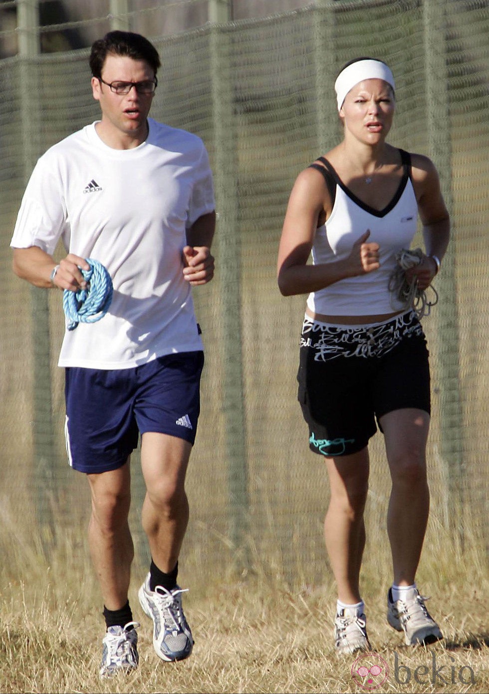 Victoria de Suecia y Daniel Westling hacen ejercicio en 2005