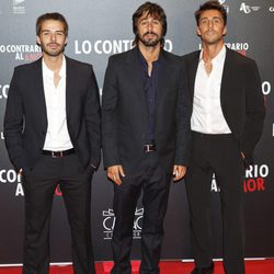 Álex Barahona, Hugo Silva y Rubén Sanz en el estreno de 'Lo contrario al amor'