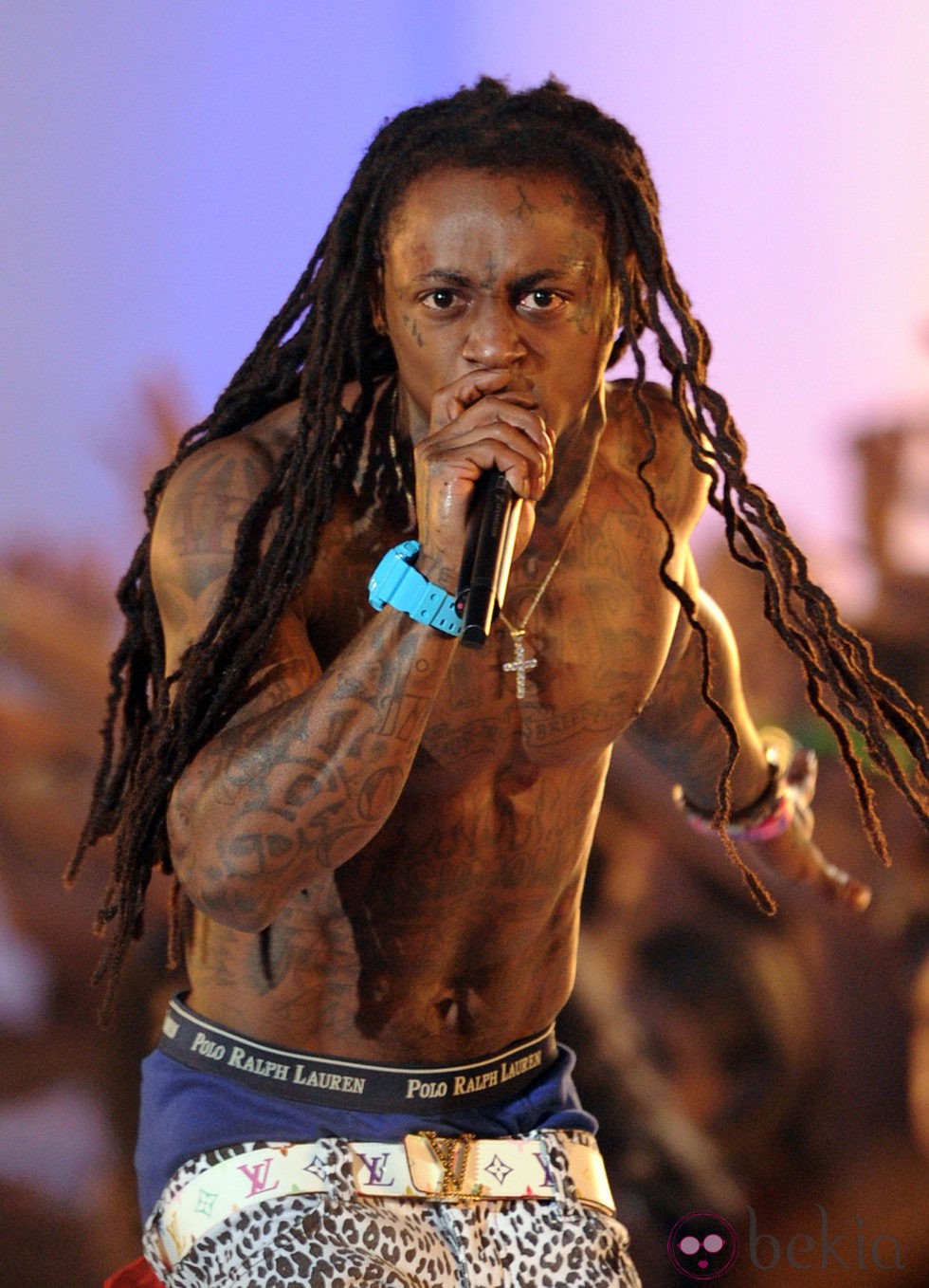 Lil Wayne durante su actuación en los MTV Video Music Awards 2011
