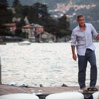 George Clooney tras abandonar el barco en el que disfrutó del Lago Como