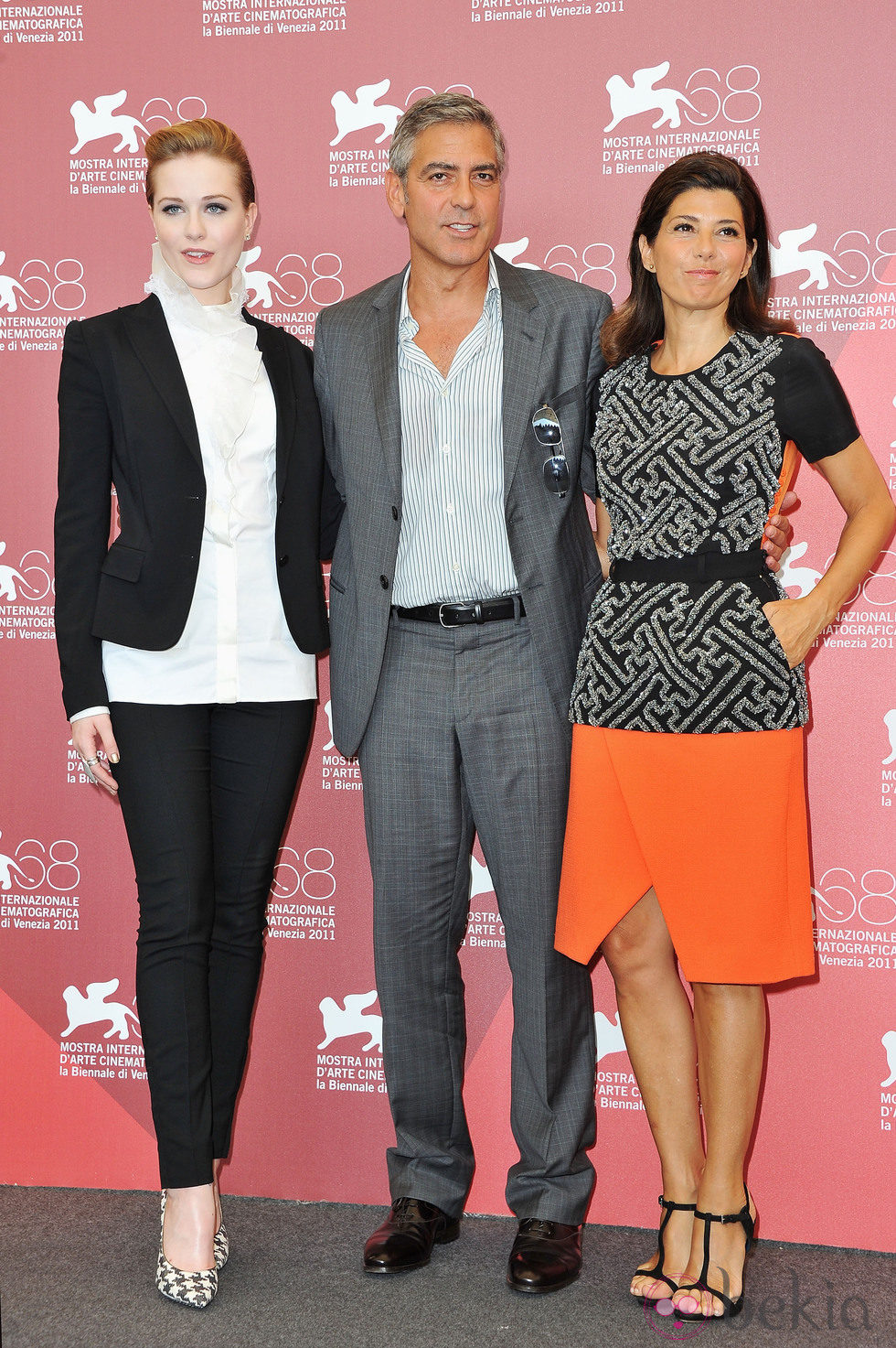 Evan Rachel Wood, George Clooney y Marisa Tomei presentan 'The ides of march' en Venecia