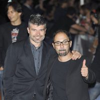 Nacho Guerreros y Jordi Sánchez en la clausura del FesTVal de Vitoria