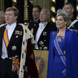El Rey Guillermo Alejandro y su mujer Máxima de Holanda durante la investidura