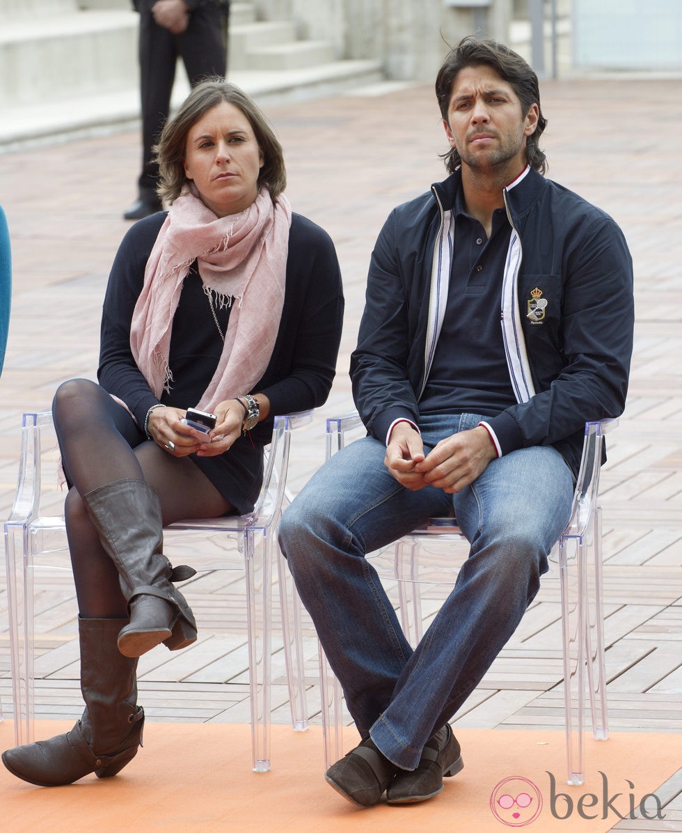Anabel Medina y Fernando Verdasco en la presentación del Madrid Open 2013