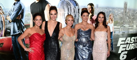 Michelle Rodriguez, Gal Gadot, Elsa Pataky, Gina Carano y Jordana Brewster en el estreno mundial de 'Fast&Furious 6'