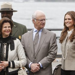 Los Reyes Carlos Gustavo y Silvia de Suecia y la Princesa Magdalena en Suecia en Nueva York