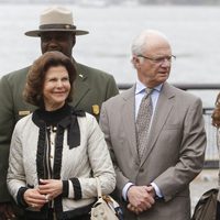 Los Reyes Carlos Gustavo y Silvia de Suecia y la Princesa Magdalena en Suecia en Nueva York