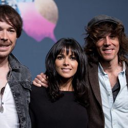 Raquel del Rosario, David Feito y Juan Luis Suárez en el Festival de Eurovisión 2013