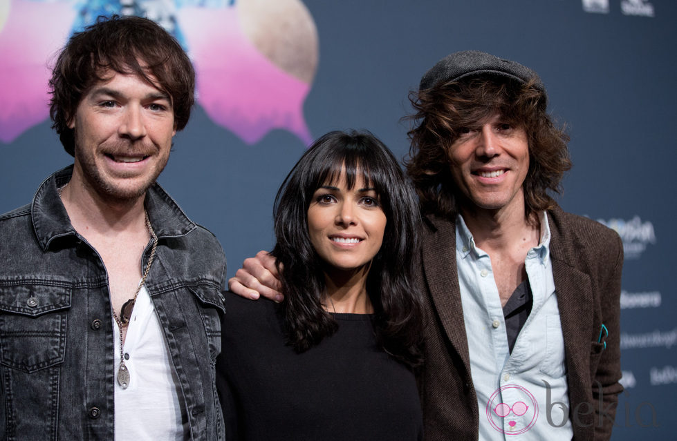 Raquel del Rosario, David Feito y Juan Luis Suárez en el Festival de Eurovisión 2013