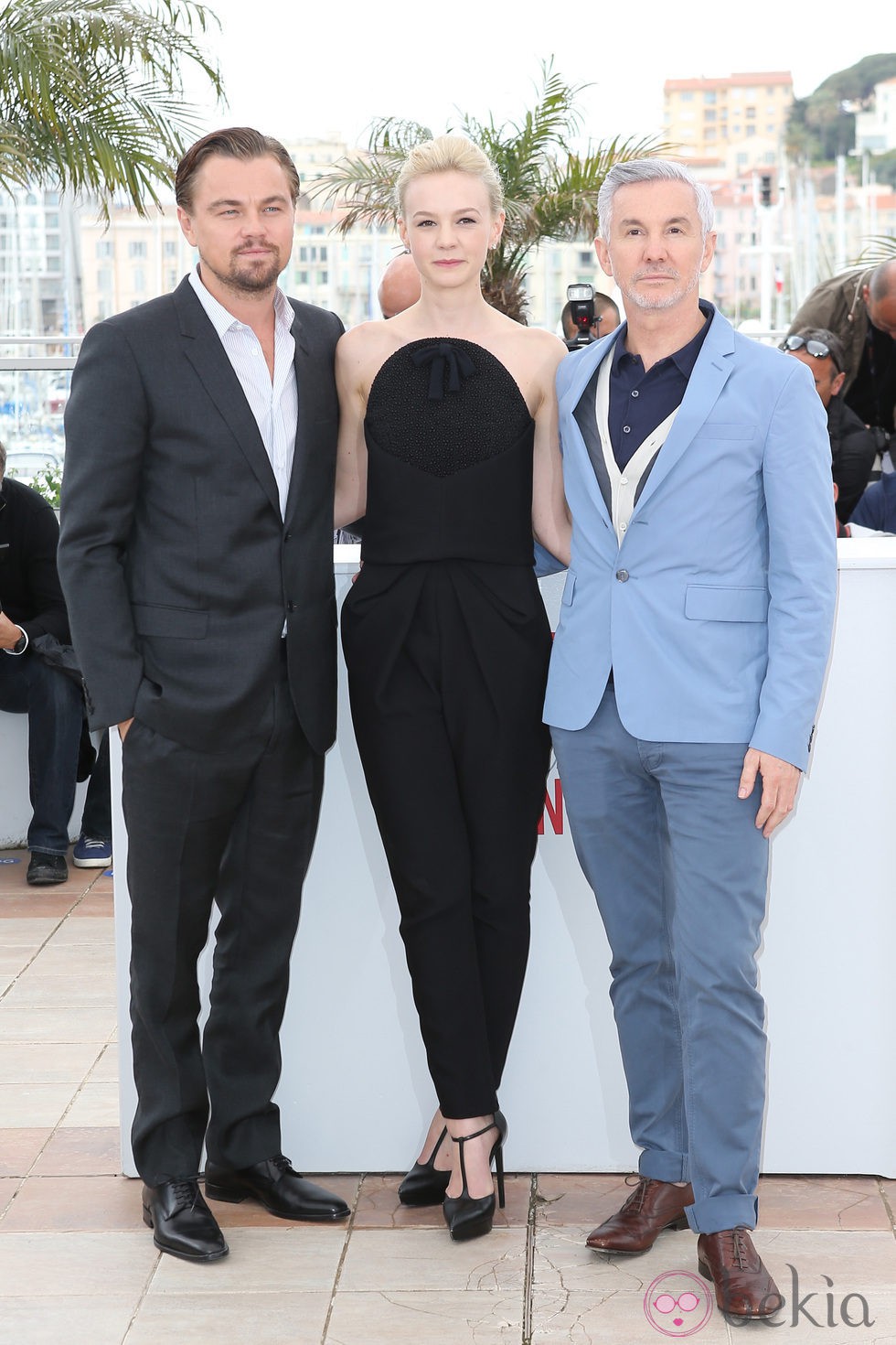Leonardo DiCaprio, Carey Mulligan y Baz Luhrmann en el Festival de Cine de Cannes 2013