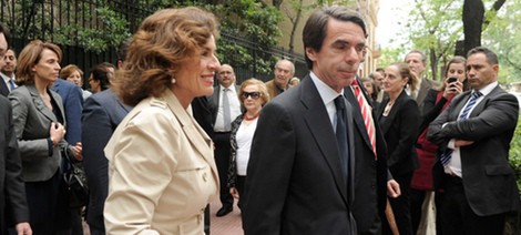 José María Aznar y Ana Botella en el funeral de Mercedes de la Merced