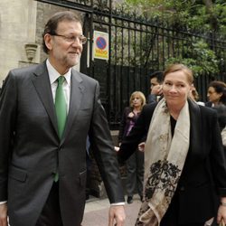 Mariano Rajoy y Elvira Fernández en el funeral de Mercedes de la Merced