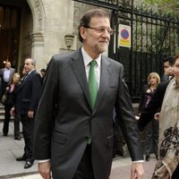 Mariano Rajoy y Elvira Fernández en el funeral de Mercedes de la Merced
