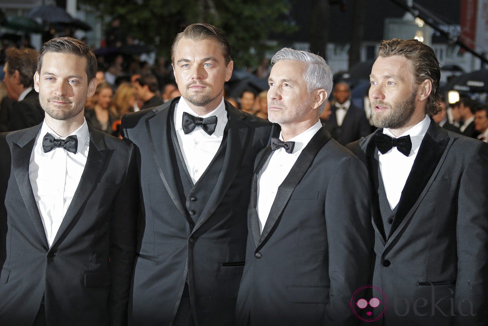 Tobey Maguire, Leonardo DiCaprio, Baz Luhrmann y Joel Edgerton en la ceremonia de apertura del Festival de Cannes 2013