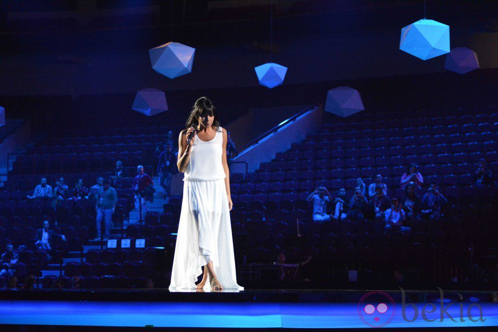 Raquel del Rosario ensayando 'Contigo hasta el final', la canción que representa a España en Eurovisión 2013