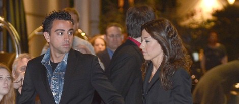 Xavi Hernández y Nuria Cunillera en la cena de celebración del título de Liga del Barça