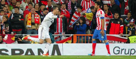 Cristiano Ronaldo celebra el gol del Real Madrid en la final de la Copa del Rey 2013