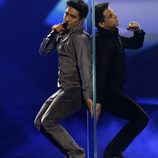 Farid Mammadov durante su actuación en el Festival de Eurovisión 2013