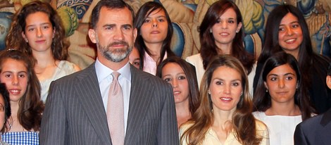 Los Príncipes de Asturias reciben una audencia el día de su noveno aniversario