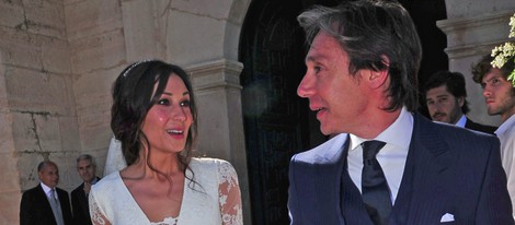 Cristina Sainz e Israel Bayon tras contraer matrimonio en Vegas de Matute