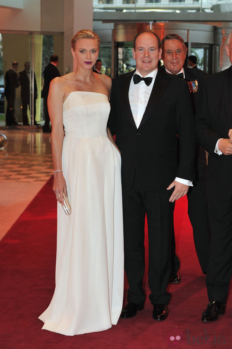 Los Príncipes Alberto y Charlene en una cena de gala tras el GP de Mónaco 2013