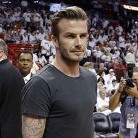 David Beckham disfrutando de un partido de la NBA en Miami
