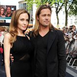 Angelina Jolie y Brad Pitt en la premiere de 'Guerra Mundial Z' en Londres