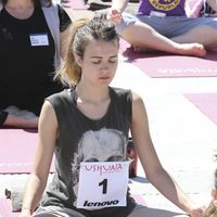 Andrea Guasch en una clase de yoga en Ibiza