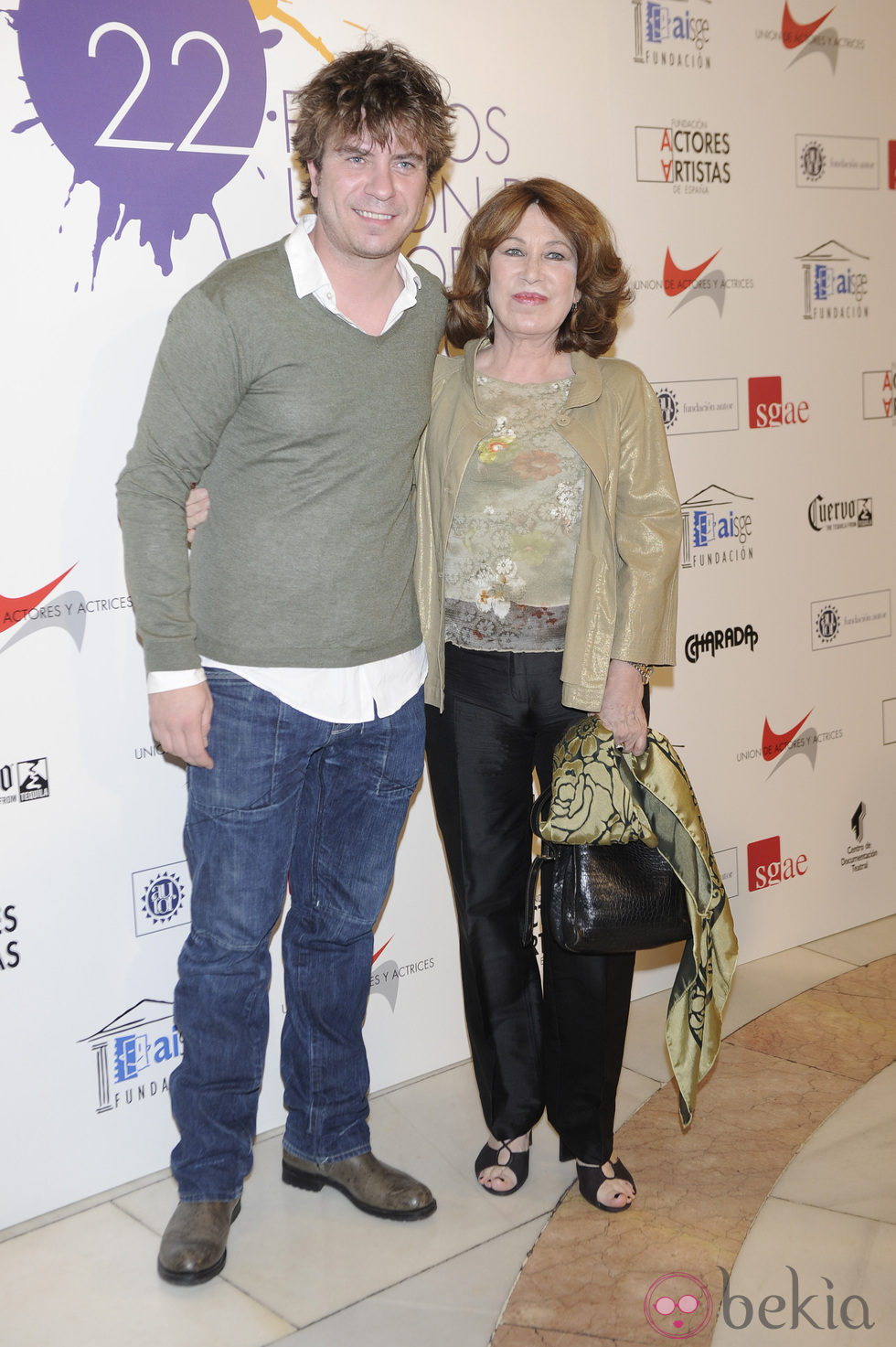 María José Goyanes y Javier Collado en la alfombra roja de los Premios Unión de Actores 2012