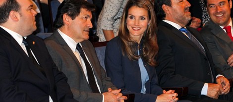 La Princesa Letizia junto al presidente de Asturias en Oviedo