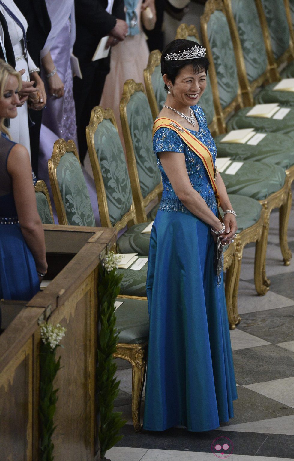La Princesa Hisako Takamado de Japón en la boda de Magdalena de Suecia y Chris O'Neill
