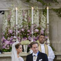 Chris O'Neill y la Princesa Magdalena de Suecia antes del inicio de su boda